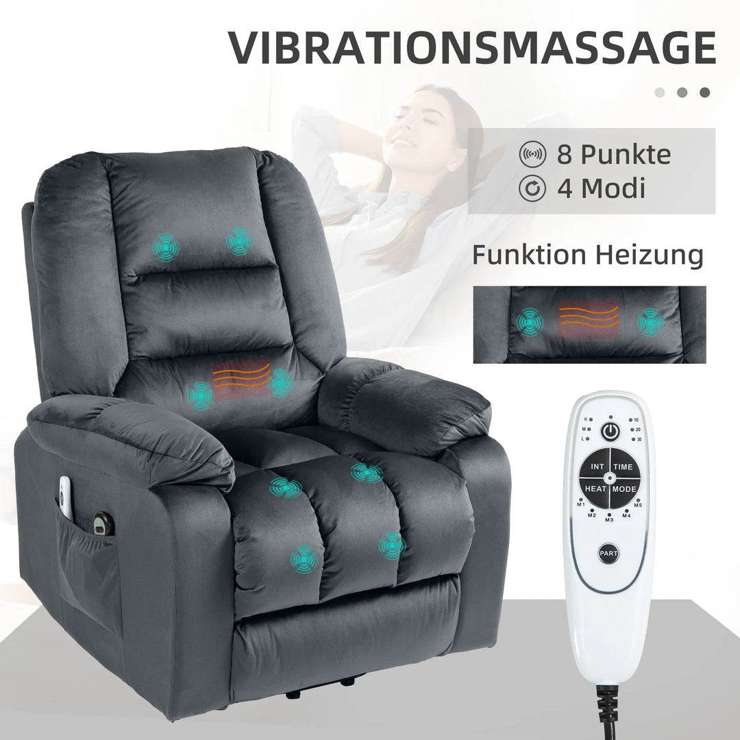 RehaComfort Aufstehsessel Tavaro Premium mit Massage und Wärme RehaComfort