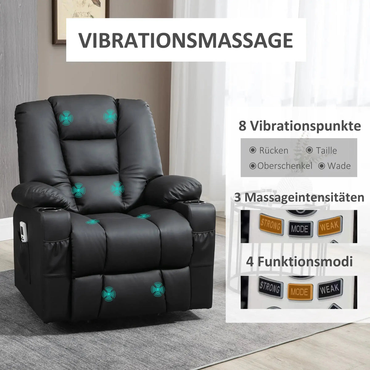 RehaComfort Aufstehsessel Ravello Deluxe mit Massage RehaComfort