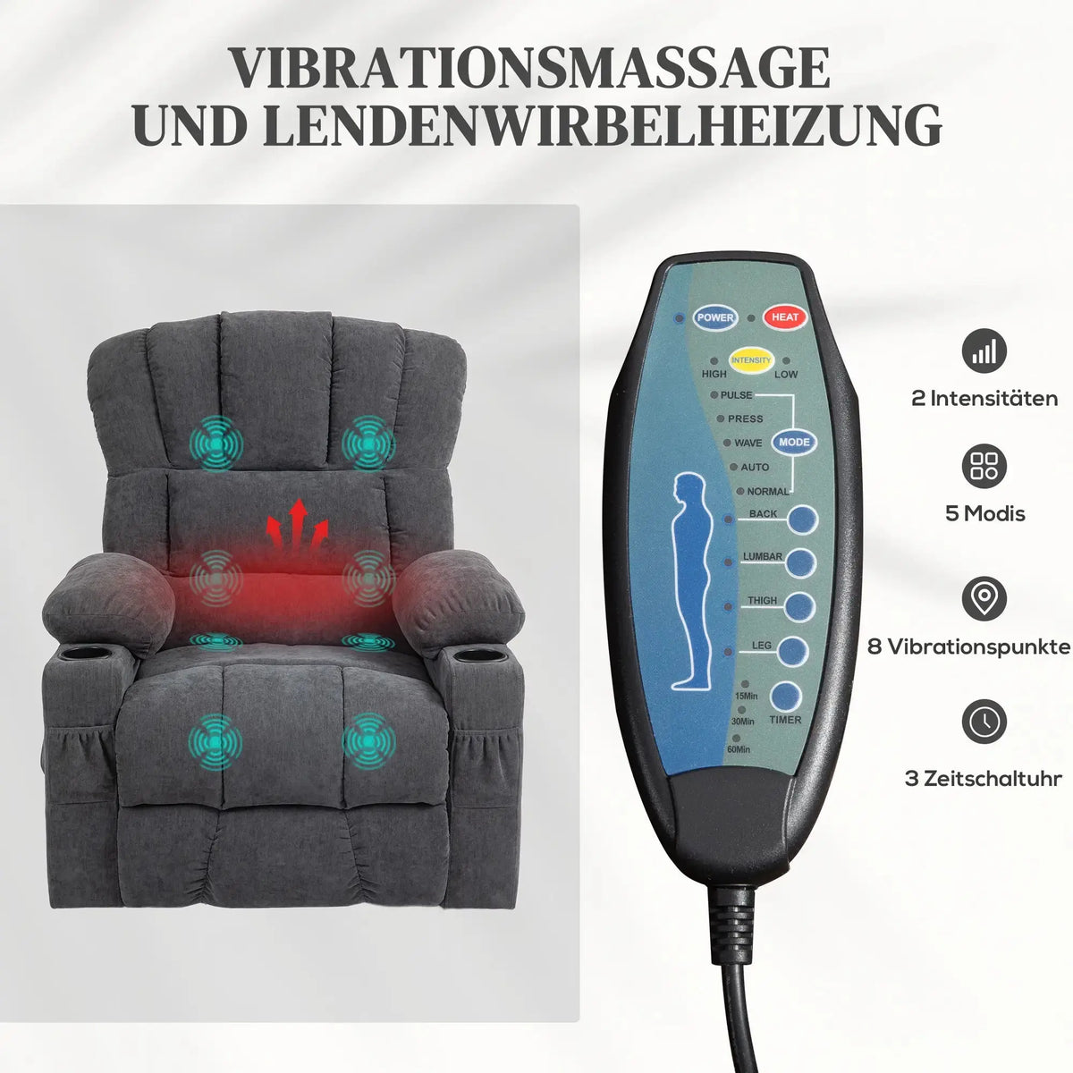 Seniorensessel mit Massagefunktion und Wärme | Montaro Komfort | RehaComfort RehaComfort